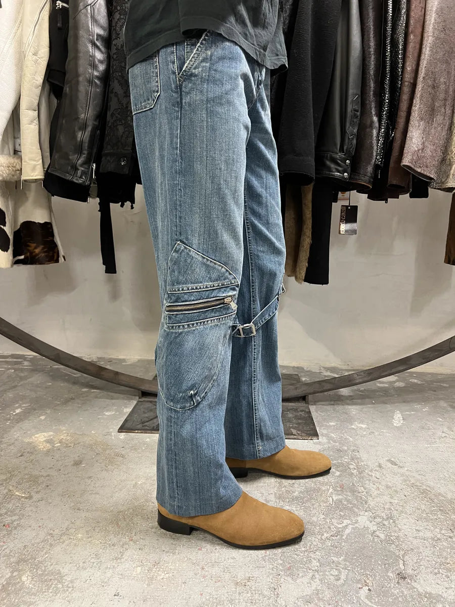2000s Armani Cargo Bondage Denim Jeans (S) 4