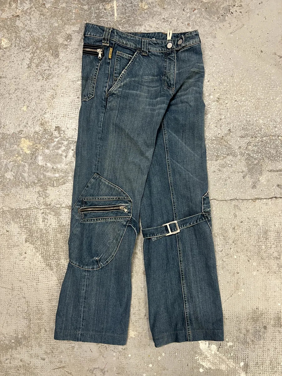 2000s Armani Cargo Bondage Denim Jeans omDgGxI 6