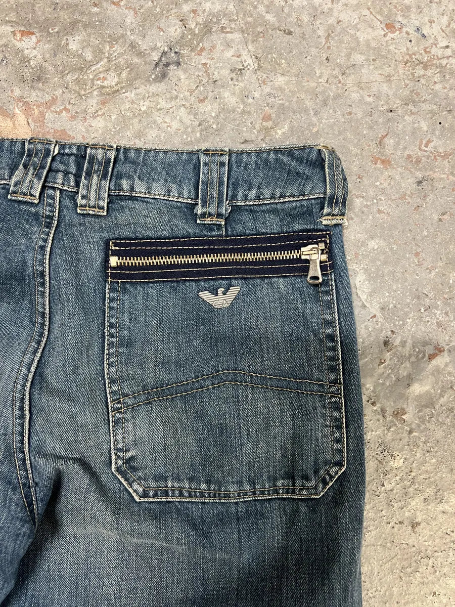 2000s Armani Cargo Bondage Denim Jeans omDgGxI 7