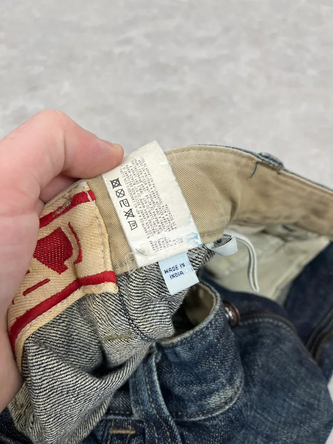 2000s Armani Cargo Faded Blue Denim Jeans vZPUYfb 10