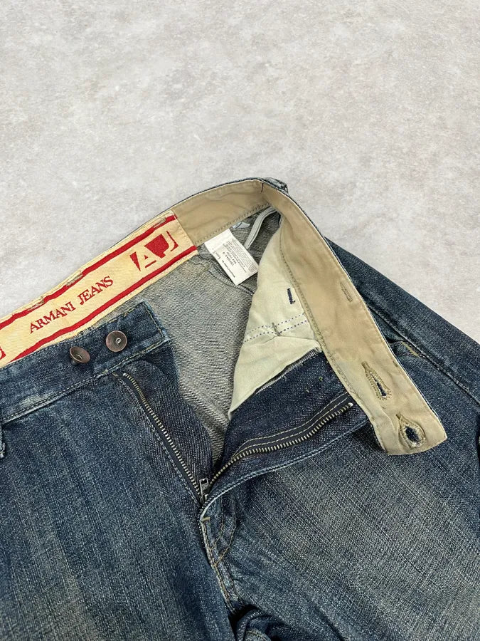 2000s Armani Cargo Faded Blue Denim Jeans vZPUYfb 9