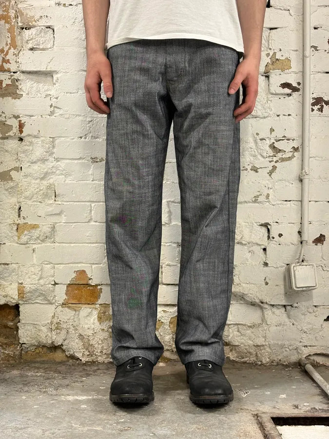 2000s Armani Classy Grey Denim Straight-Leg Jeans qWRCvTe 1