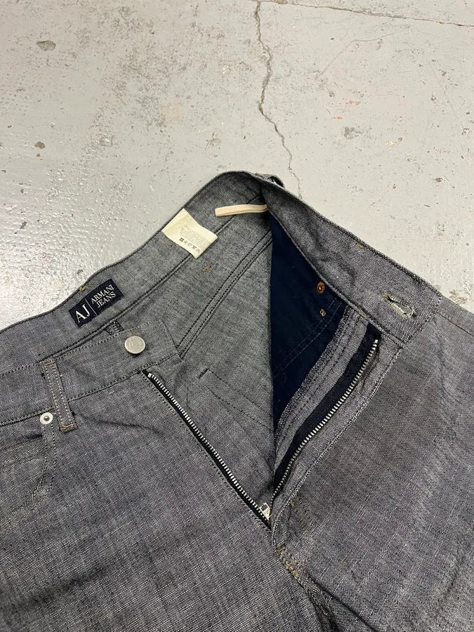2000s Armani Classy Grey Denim Straight-Leg Jeans qWRCvTe 10