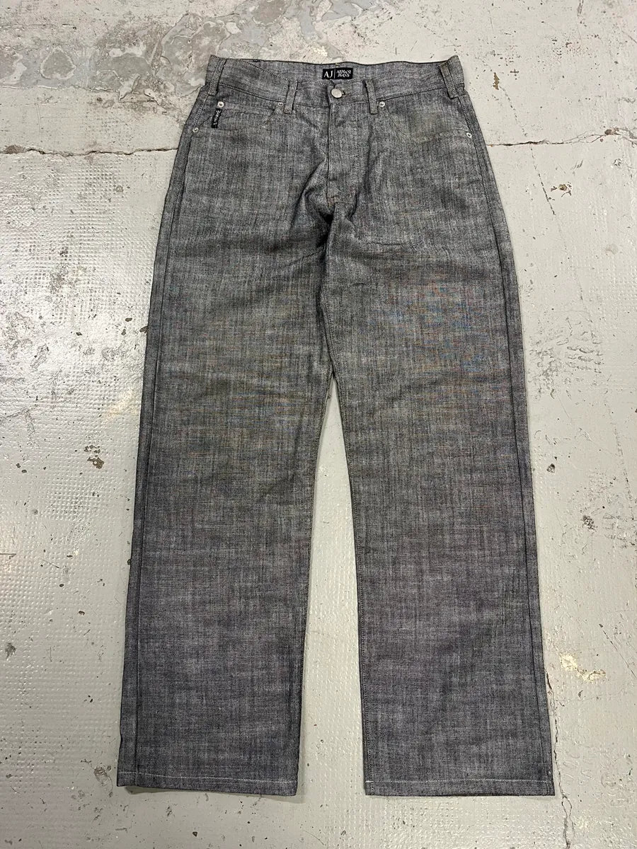 2000s Armani Classy Grey Denim Straight-Leg Jeans qWRCvTe 4