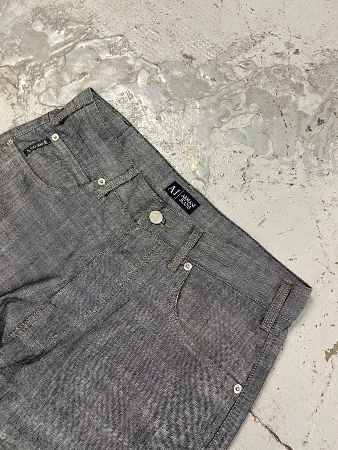 2000s Armani Classy Grey Denim Straight-Leg Jeans qWRCvTe 5