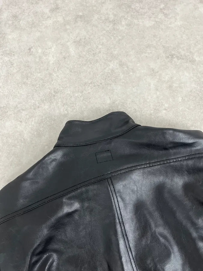 2000s Armani Collezioni Black Leather Premium Jacket QcqRhjt 6