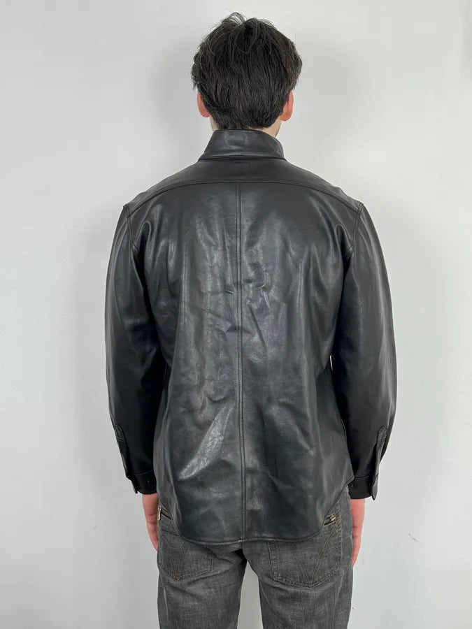 2000s Armani Collezioni Black Leather Premium Jacket QcqRhjt 2