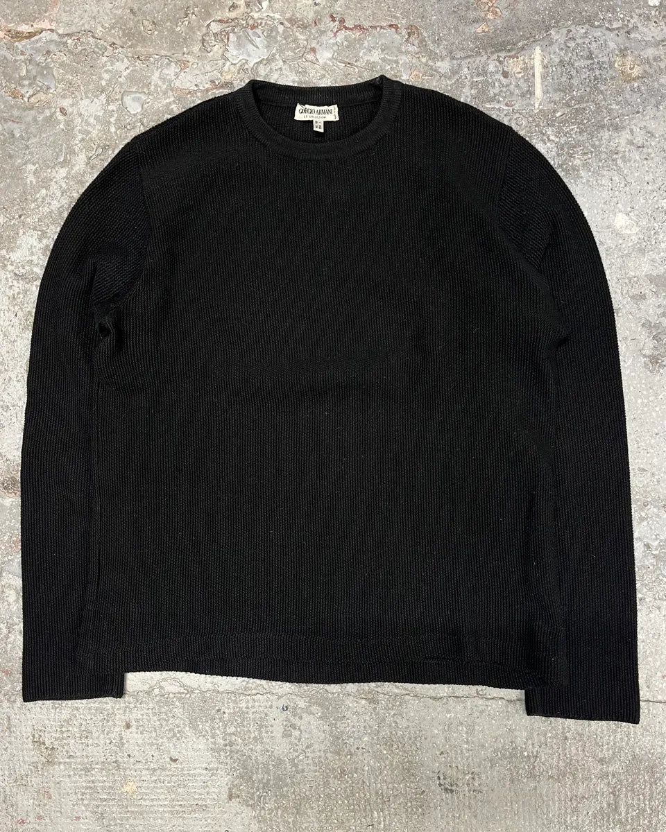 2000s Armani Collezioni Black Wool Sweater (M) pWbSGxA 0