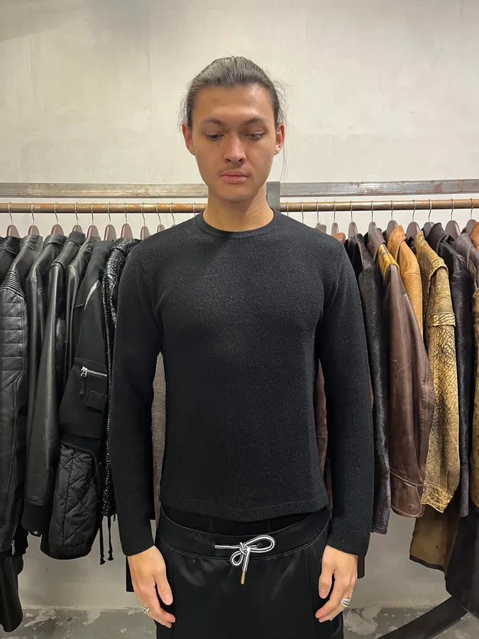 2000s Armani Collezioni Black Wool Sweater (M) pWbSGxA 1