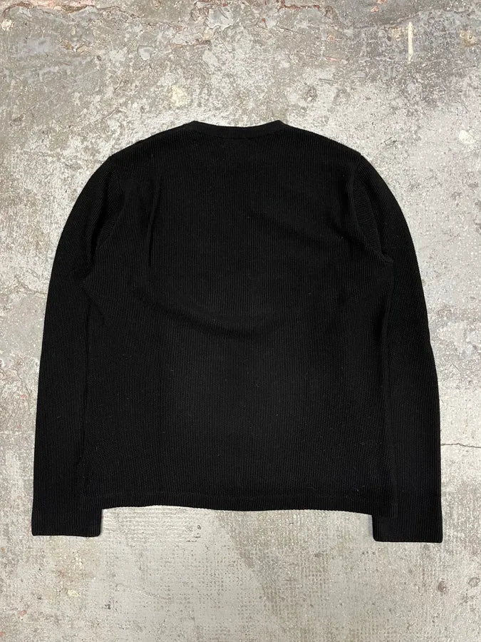 2000s Armani Collezioni Black Wool Sweater (M) pWbSGxA 3