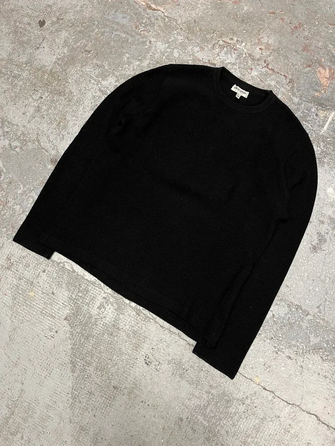 2000s Armani Collezioni Black Wool Sweater (M) pWbSGxA 4