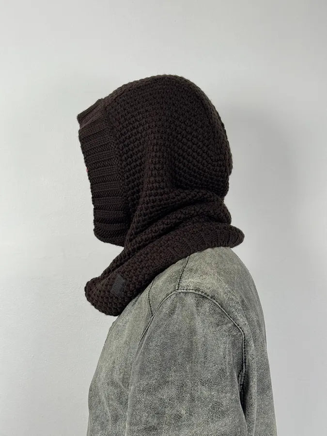 2000s Armani Collezioni Brown Wool Balaclava zFRoPed 2
