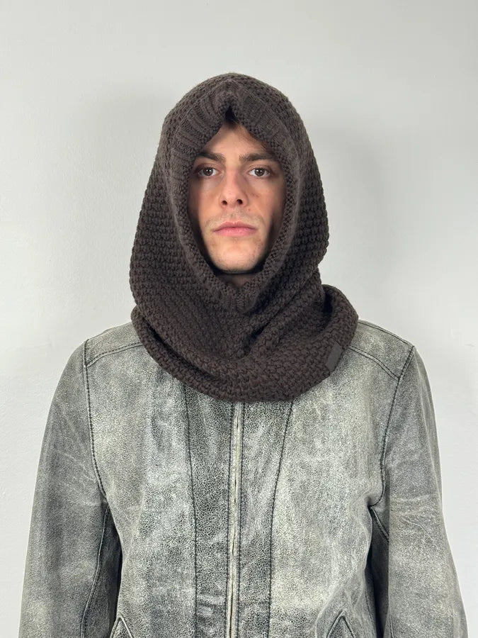 2000s Armani Collezioni Brown Wool Balaclava zFRoPed 1