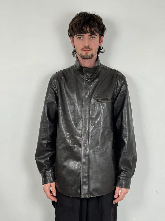 2000s Armani Collezioni Dark Brown Leather Premium Jacket PmayKth 1