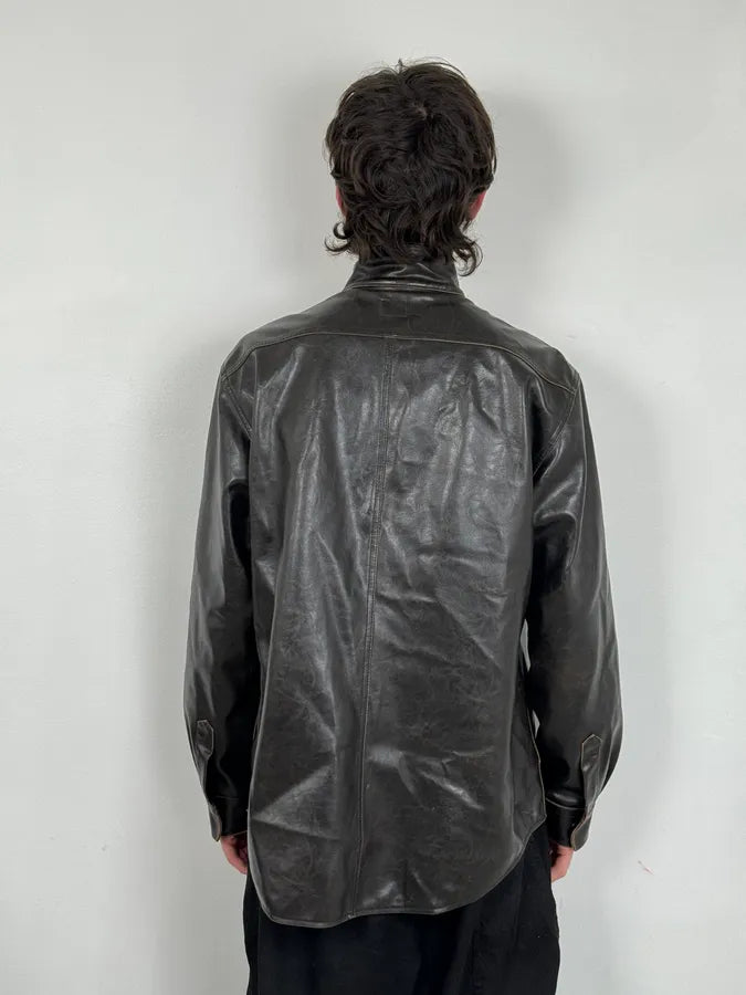 2000s Armani Collezioni Dark Brown Leather Premium Jacket PmayKth 2