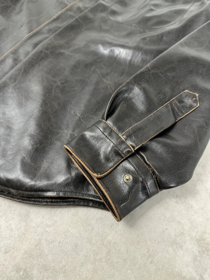 2000s Armani Collezioni Dark Brown Leather Premium Jacket PmayKth 5