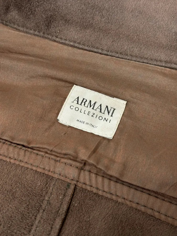 2000s Armani Collezioni Dark Brown Leather Premium Jacket PmayKth 8