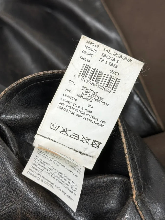 2000s Armani Collezioni Dark Brown Leather Premium Jacket PmayKth 9