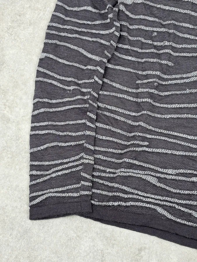 2000s Armani Collezioni Grey Savage V Neck Polo Longsleeves apunLBt 3