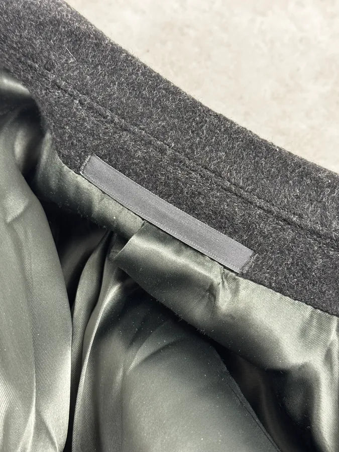 2000s Armani Collezioni Navy Wool Classy Trench Coat IYkjOfg 9