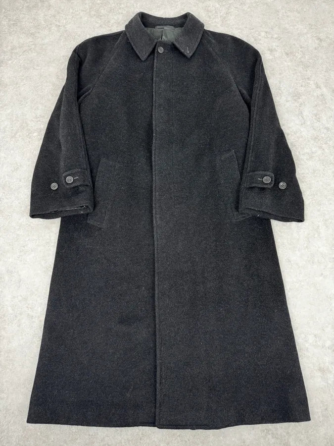 2000s Armani Collezioni Navy Wool Classy Trench Coat IYkjOfg 0