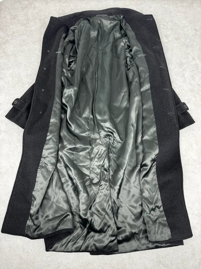 2000s Armani Collezioni Navy Wool Classy Trench Coat IYkjOfg 6