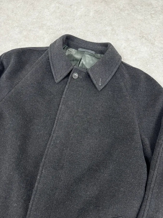 2000s Armani Collezioni Navy Wool Classy Trench Coat IYkjOfg 4
