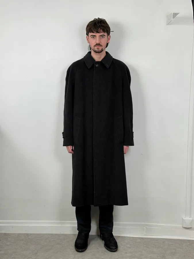 2000s Armani Collezioni Navy Wool Classy Trench Coat IYkjOfg 1