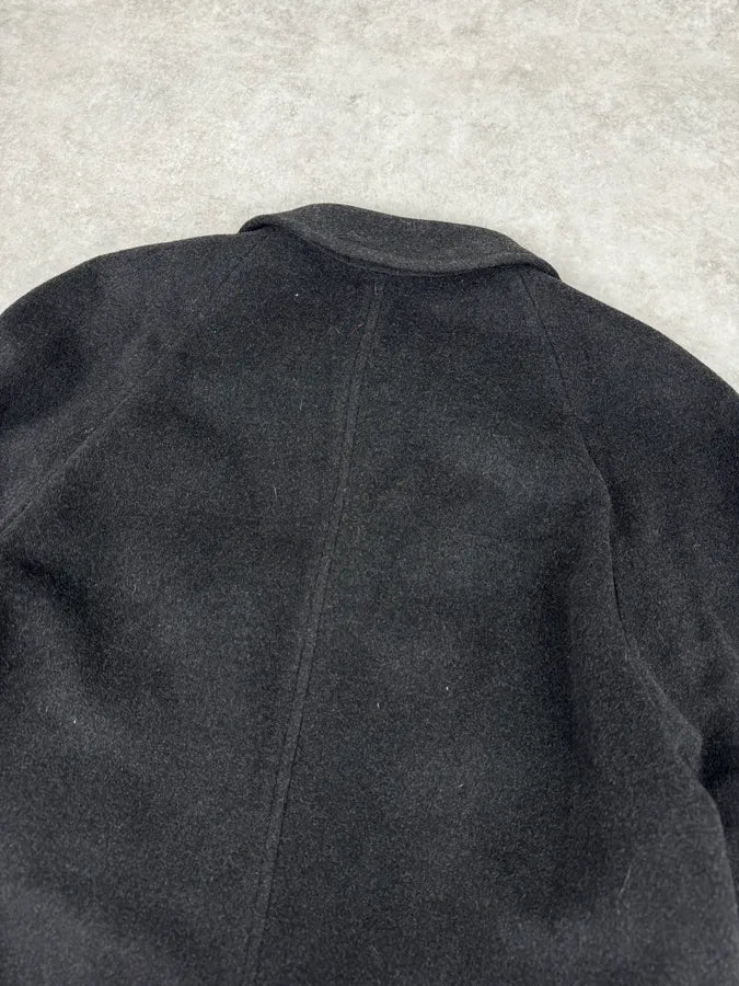 2000s Armani Collezioni Navy Wool Classy Trench Coat IYkjOfg 5