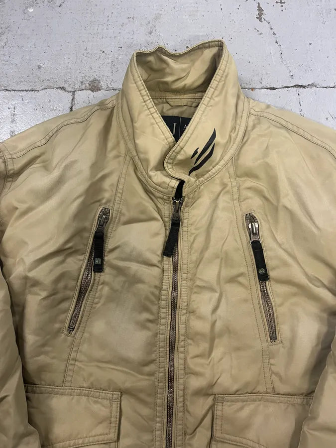 2000s Armani Cozy Aero Beige Bomber Jacket PazKCtS 4