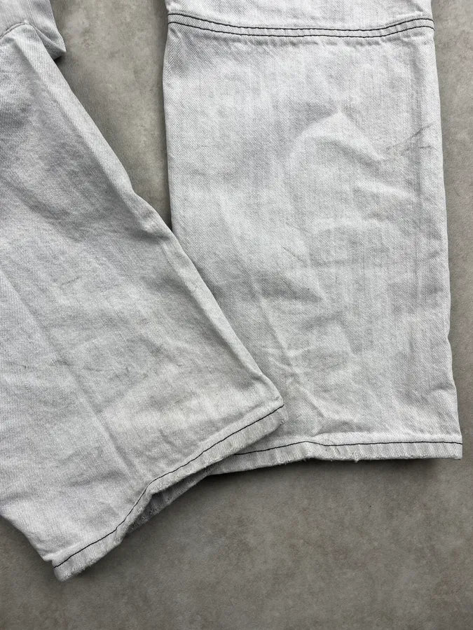2000s Armani Washed Light Grey Faded Denim Jeans WaHGdYX 9
