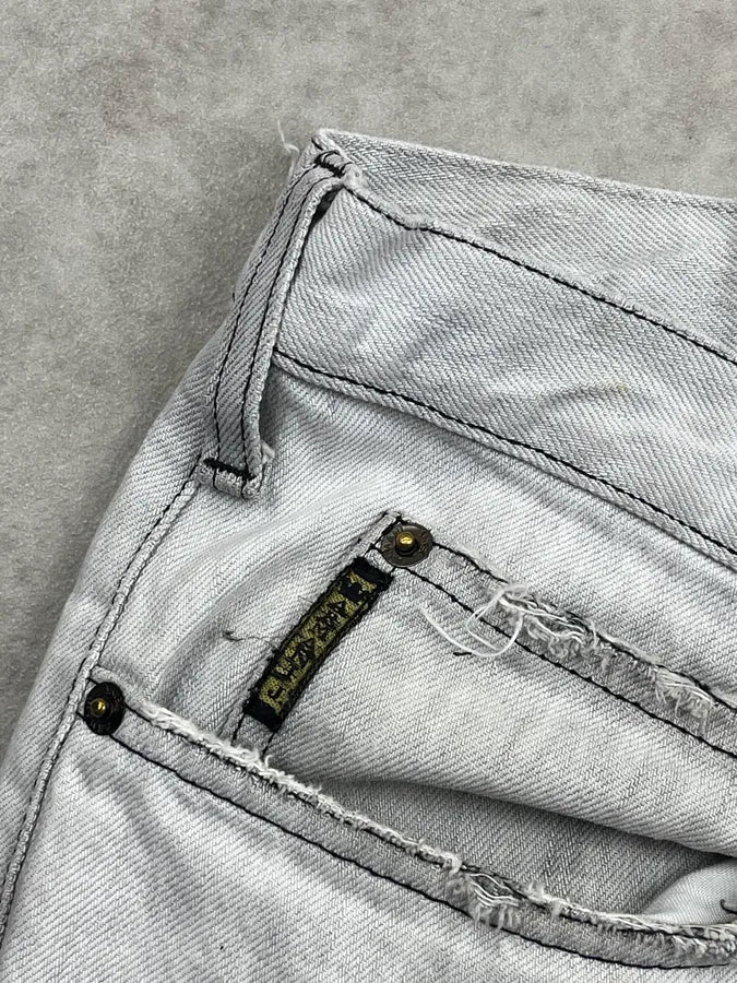 2000s Armani Washed Light Grey Faded Denim Jeans WaHGdYX 8