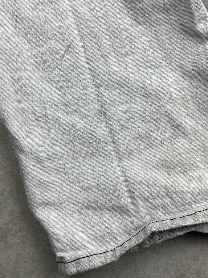 2000s Armani Washed Light Grey Faded Denim Jeans WaHGdYX 11