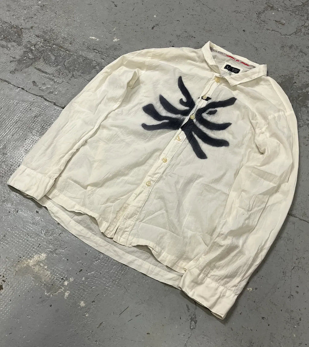 2000s Armani Creamy Tagged Shirt sYrnpkN 3