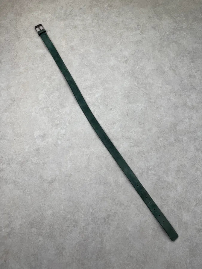 2000s Armani Dark Green Suede Leather Belt LbKErls 6