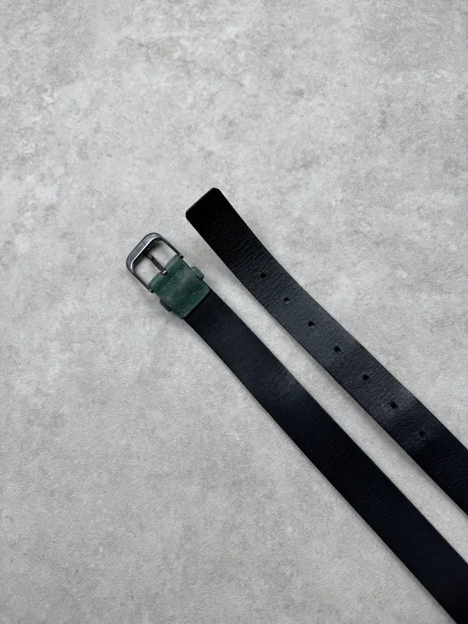 2000s Armani Dark Green Suede Leather Belt LbKErls 4