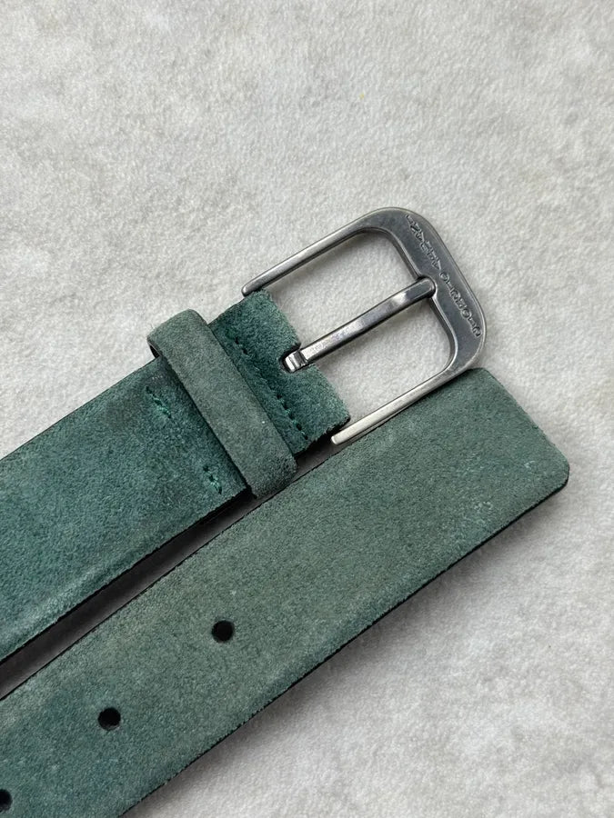 2000s Armani Dark Green Suede Leather Belt LbKErls 1