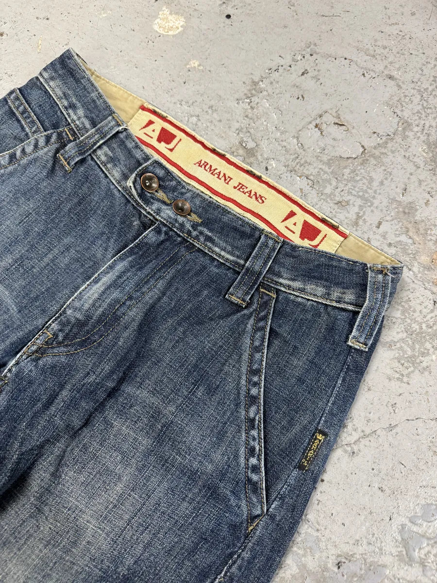 2000s Armani Double Knee Blue Denim Cargo Jeans LdBnGdT 7