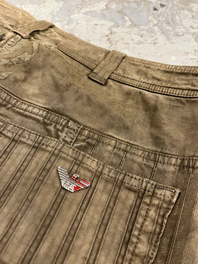 2000s Armani Elevated Olive Cargo Pants (L) ylzVNDz 10