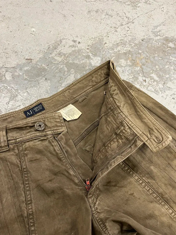 2000s Armani Elevated Olive Cargo Pants (L) ylzVNDz 11