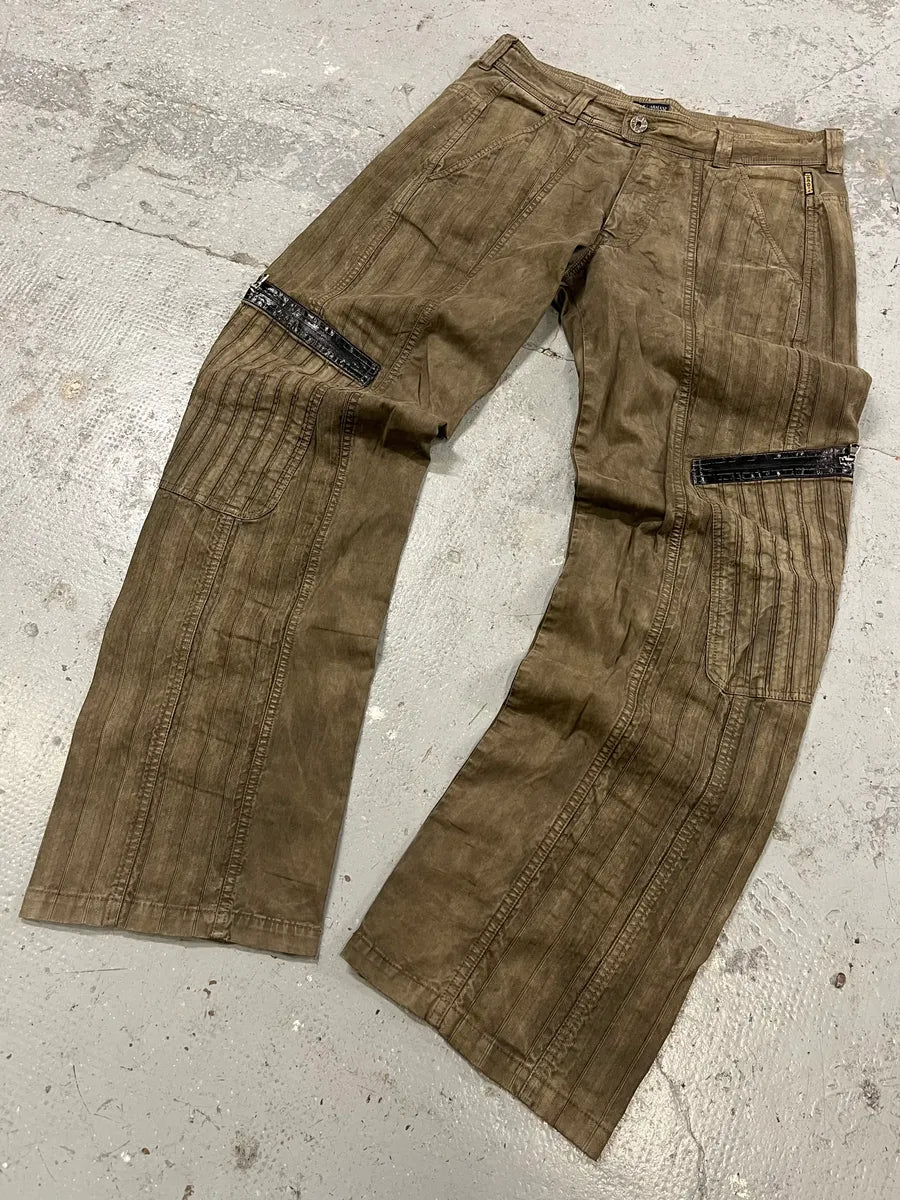 2000s Armani Elevated Olive Cargo Pants (L) ylzVNDz 4