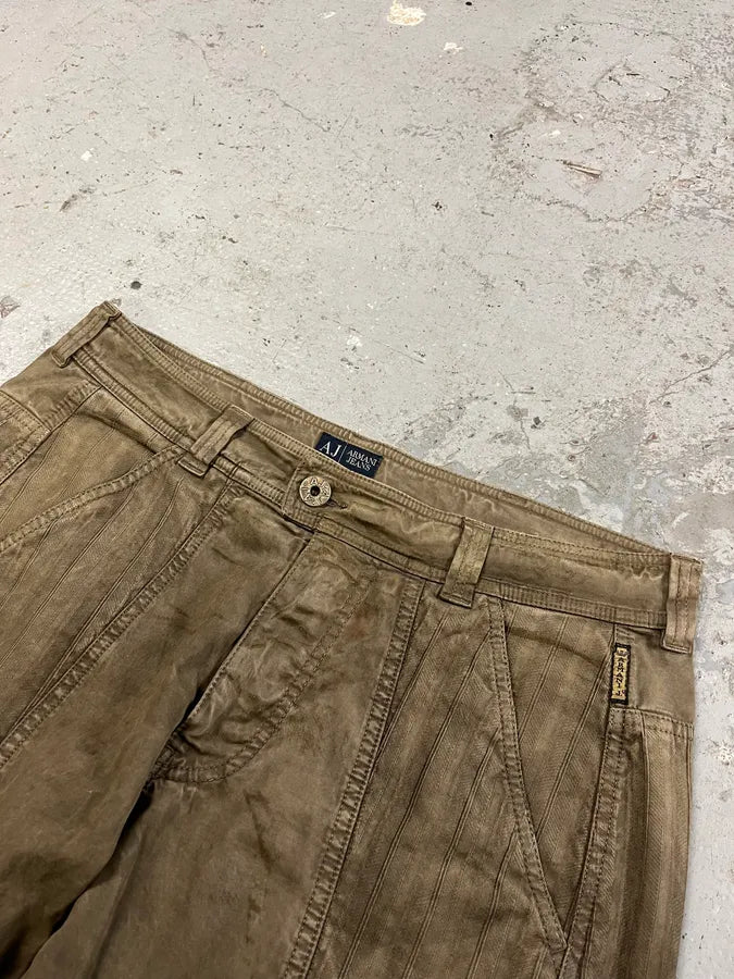 2000s Armani Elevated Olive Cargo Pants (L) ylzVNDz 5