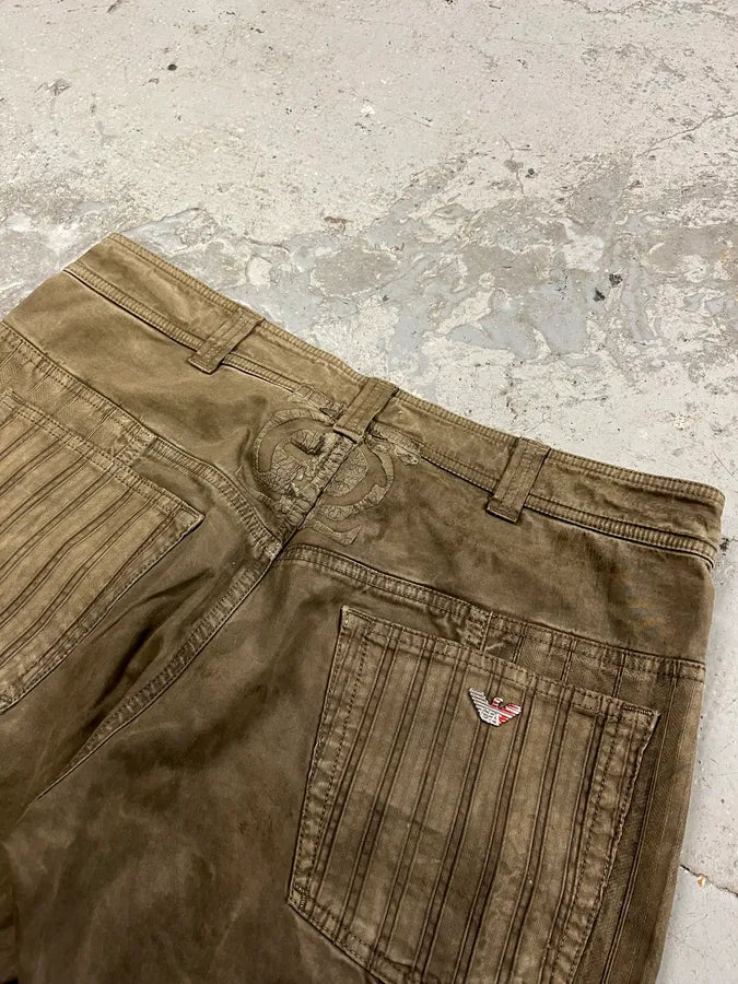 2000s Armani Elevated Olive Cargo Pants (L) ylzVNDz 9