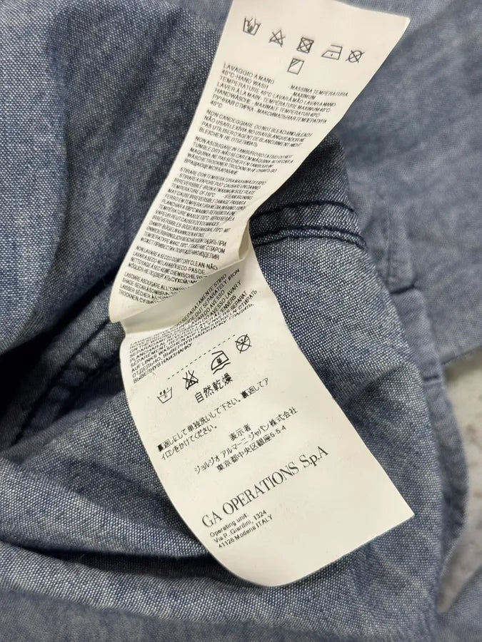 2000s Armani Embellished Collar Buttoned Denim Shirt yDDddwe 9