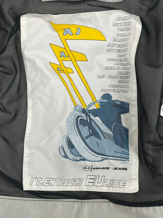 2000s Armani European Ride White & Red Biker Leather Jacket EiKrhjh 8