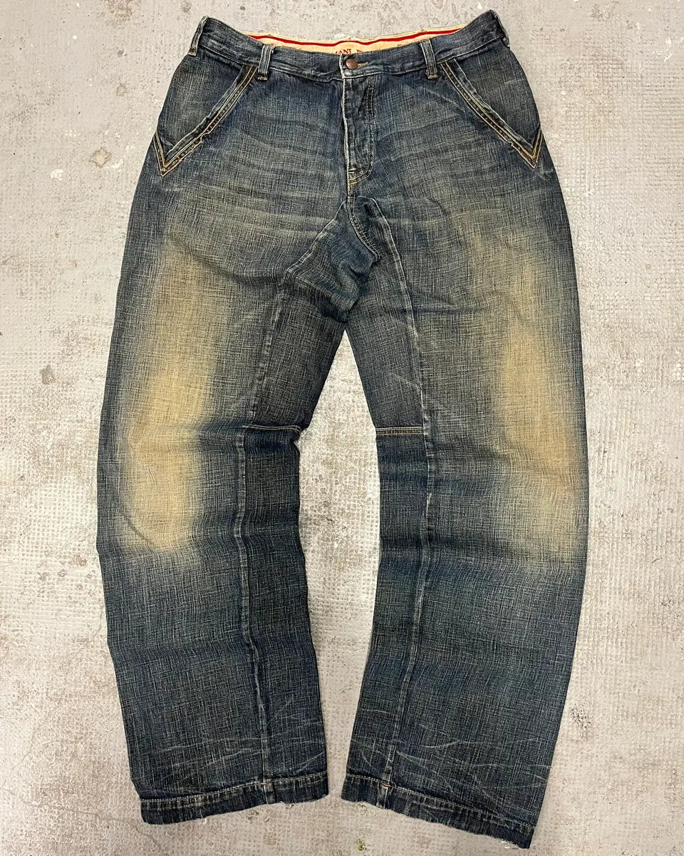 2000s Armani Faded Blue Denim Jeans (M/L) 4