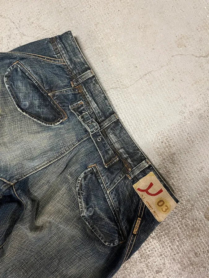 2000s Armani Faded Blue Denim Jeans (M/L) 8