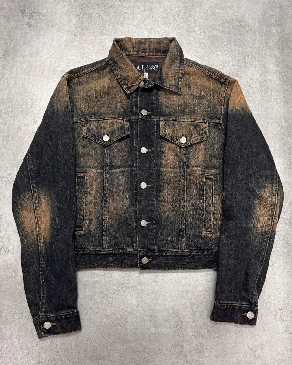 2000s Armani Faded Denim Jacket tTZRsde 0