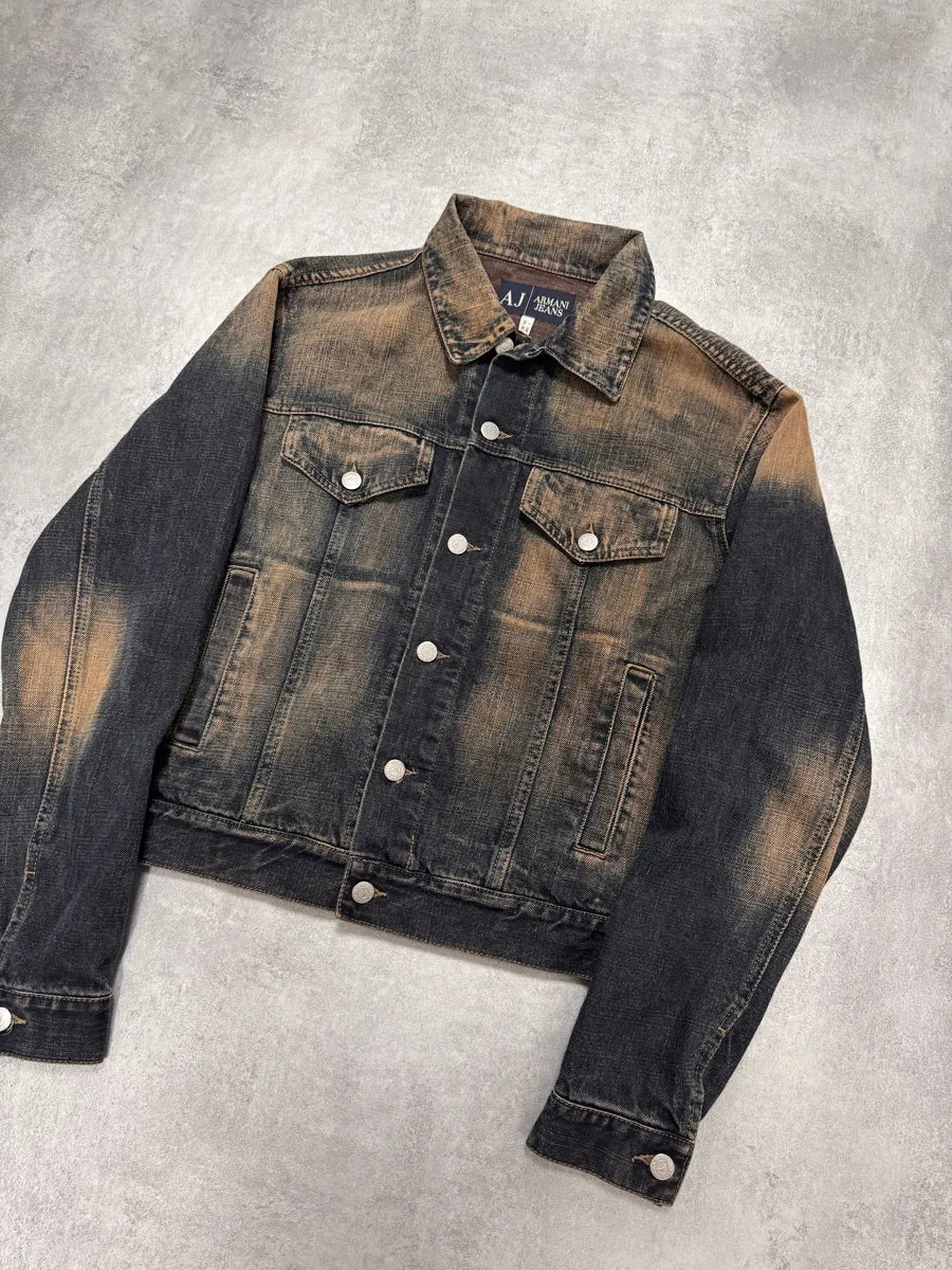 2000s Armani Faded Denim Jacket tTZRsde 1