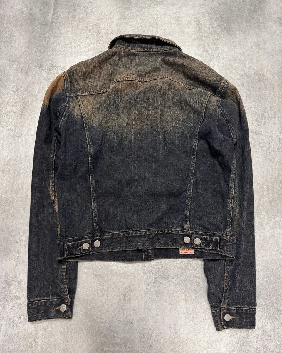 2000s Armani Faded Denim Jacket tTZRsde 2